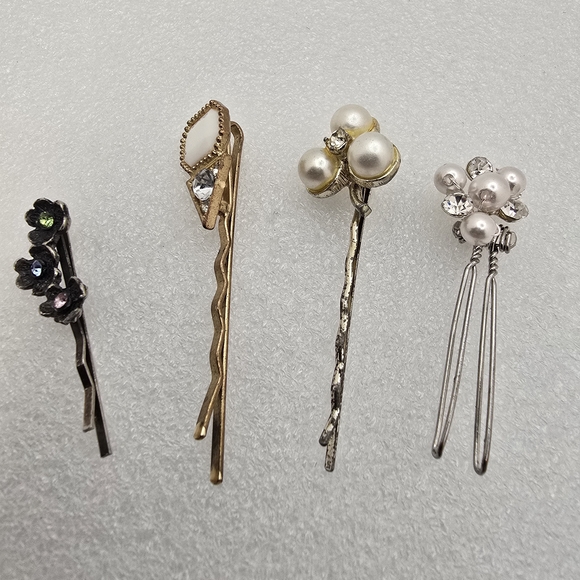 Elegant Hair Pin Set with Pearls and Crystals main image 4